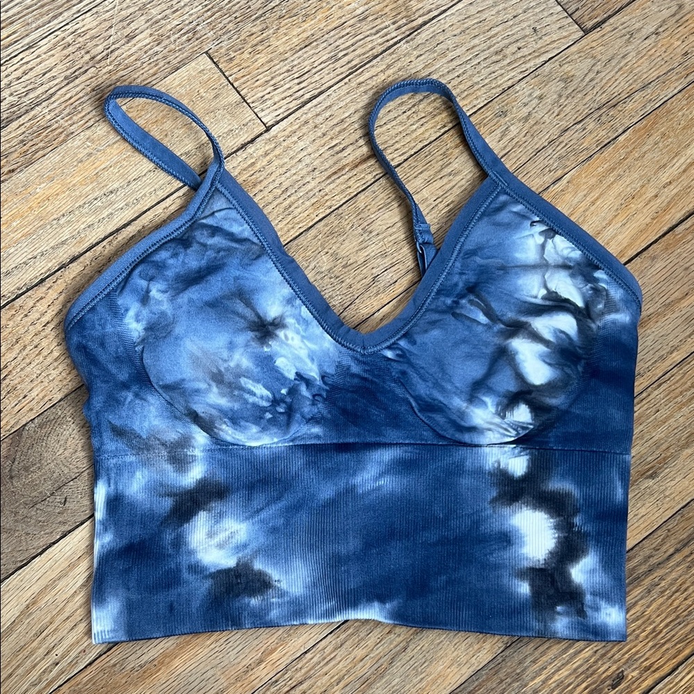 Tory Burch Navy Tie-Dye Bralette